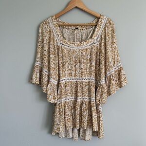 Free People Talk About It Boho Tunic Blouse